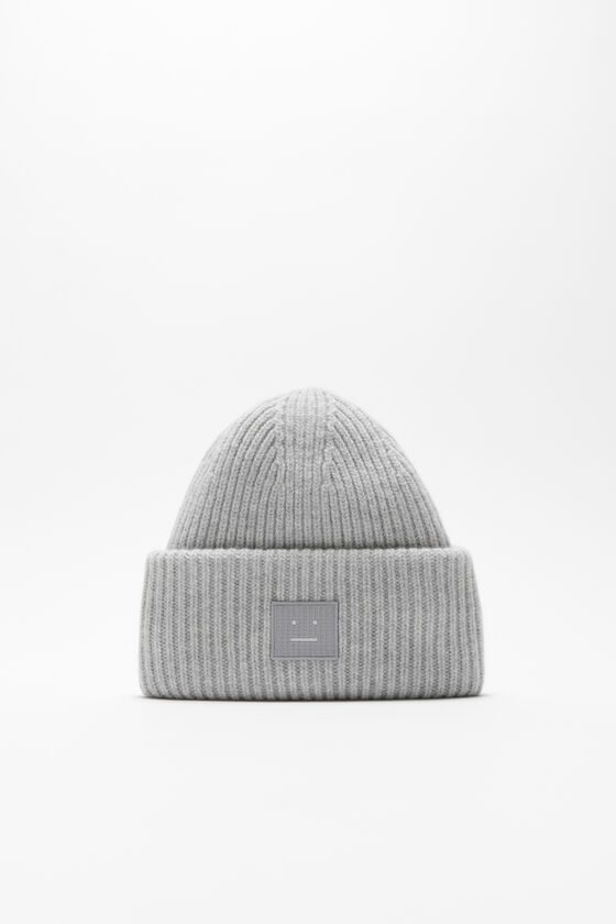 Large face logo beanie, Light Grey Melange, 2000x