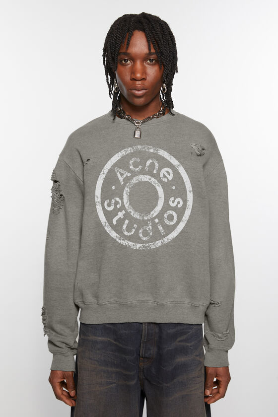 Sweater printed logo, Moss Green, 2000x