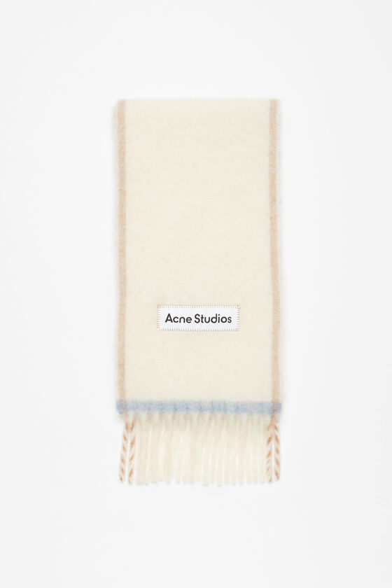Wool mohair scarf - Narrow, White, 2000x