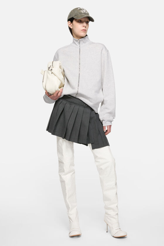 Zip-up sweatshirt, Pale Grey Melange, 2000x